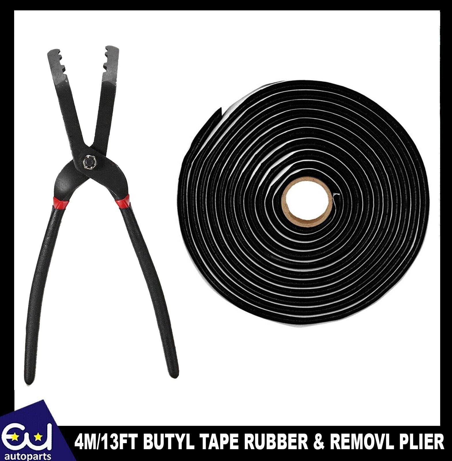 4M/13FT BUTYL TAPE RUBBER WITH TRIM CLIP REMOVL PLIER HEADLIGHT SEALANT RETROFIT